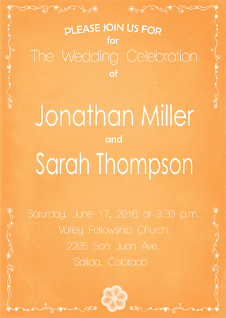 Wedding Invitation Sample 2 Orange